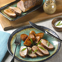 Pork Tenderloin, Potatoes and Horseradish-Mustard Seed Sauce